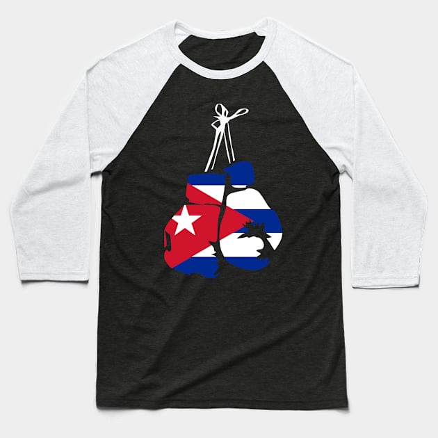 Cuban Boxing Gloves Cuban Flag for Cuba Boxing Fans Baseball T-Shirt by Shirtttee